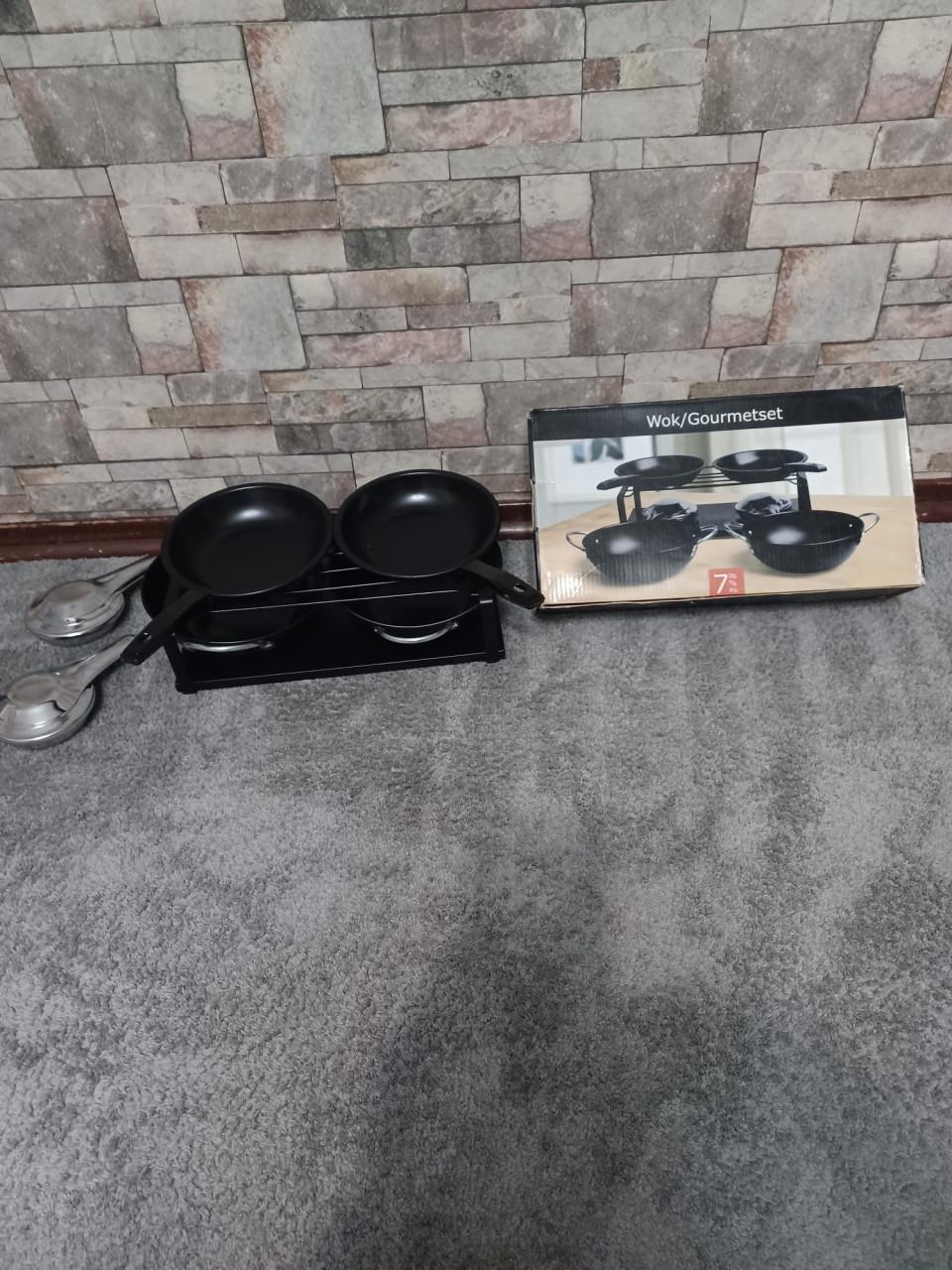 Nieuwe wok/gourmetset 7 delig