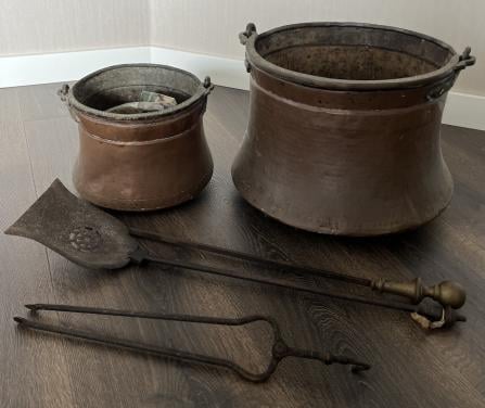 Koperen bak voor hout kachel