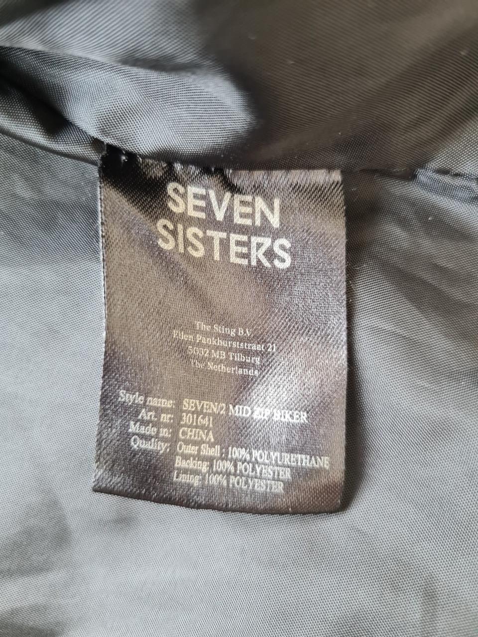 Seven Sisters zwart leren bikerjasje Maat M