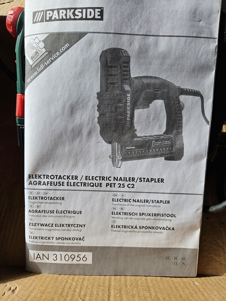 Zgan Parkside Elektrische nietmachine/tacker PET 25 C2....