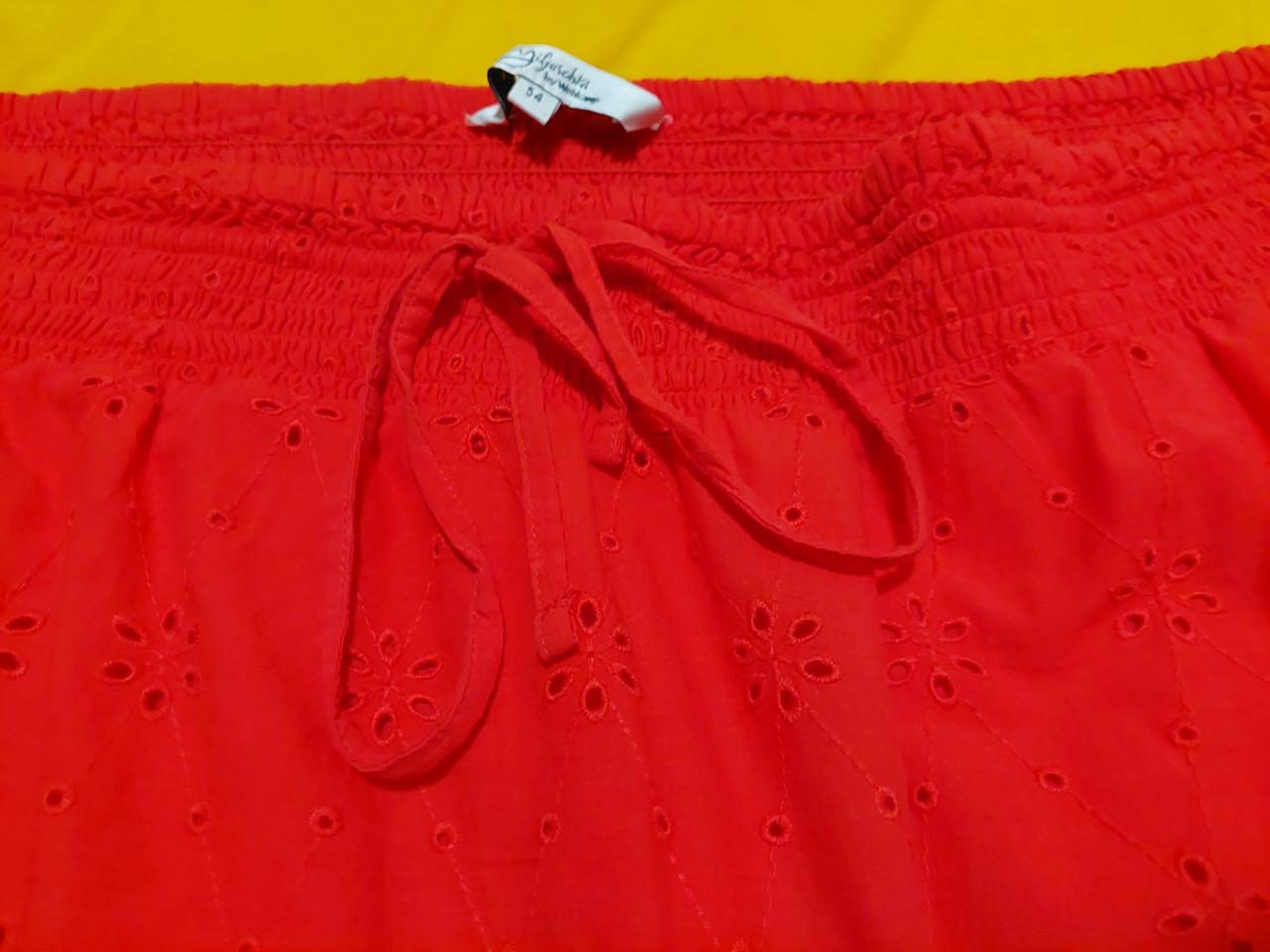 Rode maxi rok broderie, miljuschka 54-56 zgan