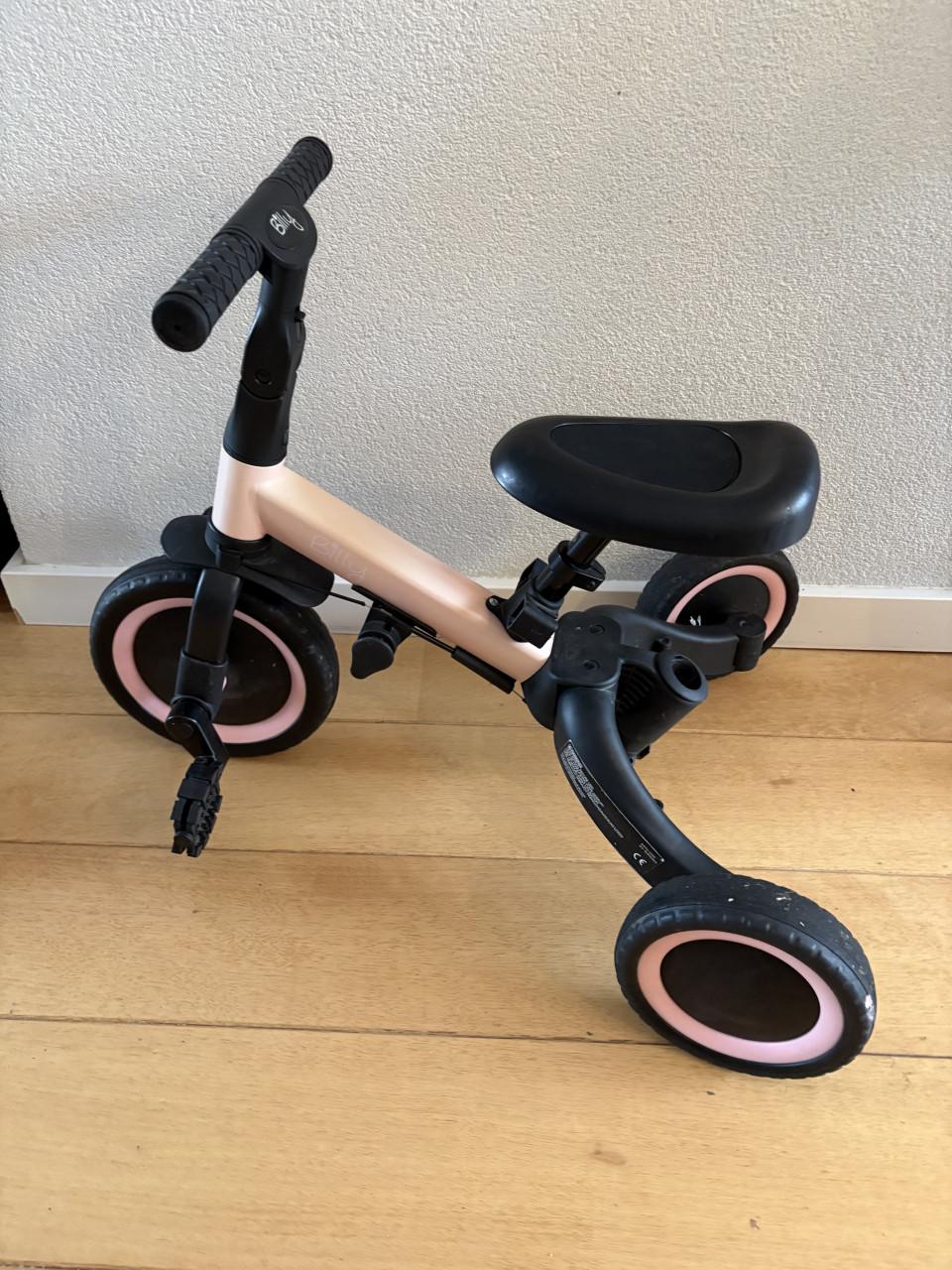 Billy Loopfiets Roze 3 in 1 met Duwstang - Gebruikt