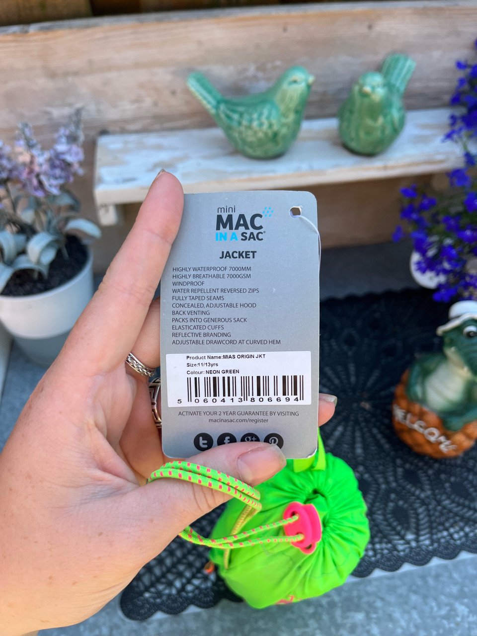 Mini mac in a sac - kinder regen jas maat 146-158