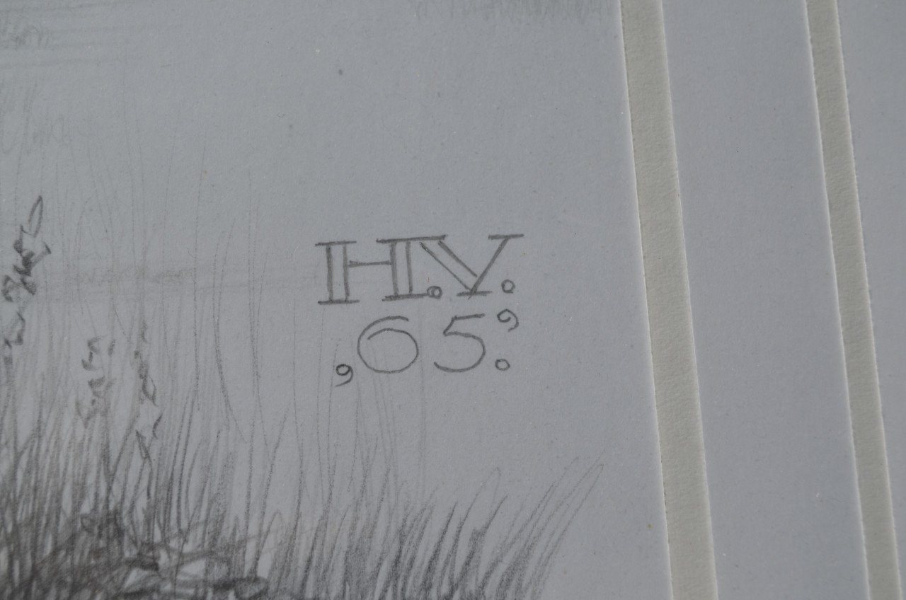 10 x Hendrik Voskuijl (1893 - 1980) potloodtekeningen (2) o.a. Ommen