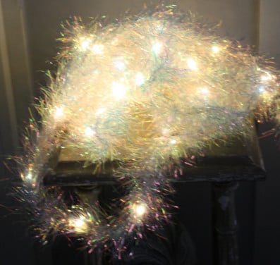 Kerst slinger parelmoer met licht