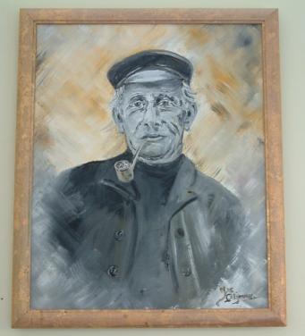 Portret man met pijp  75 euro