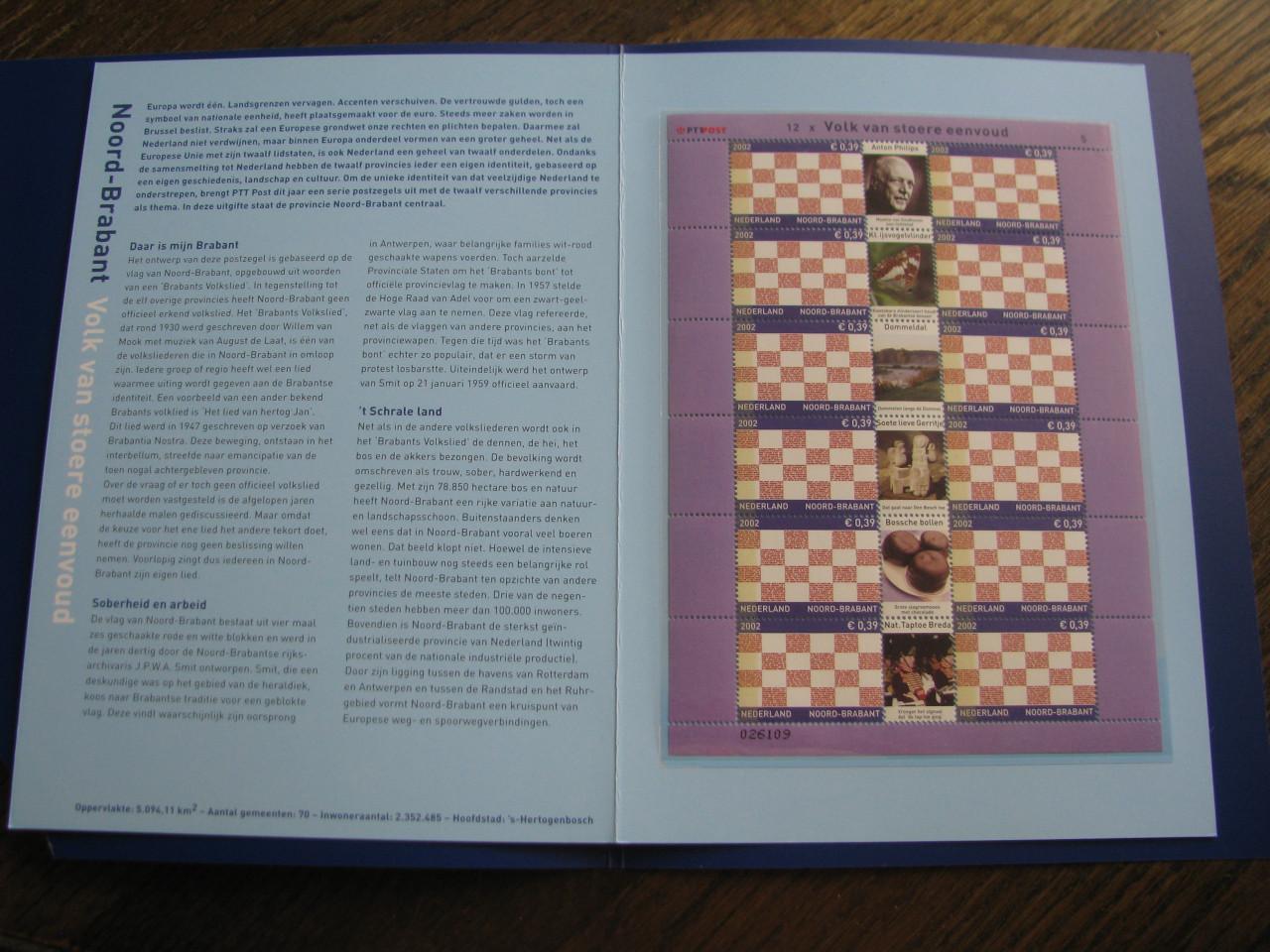 Postzegels van alle provincie's.