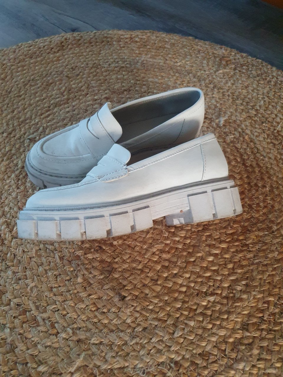 Loafers, cremewit, maat 36