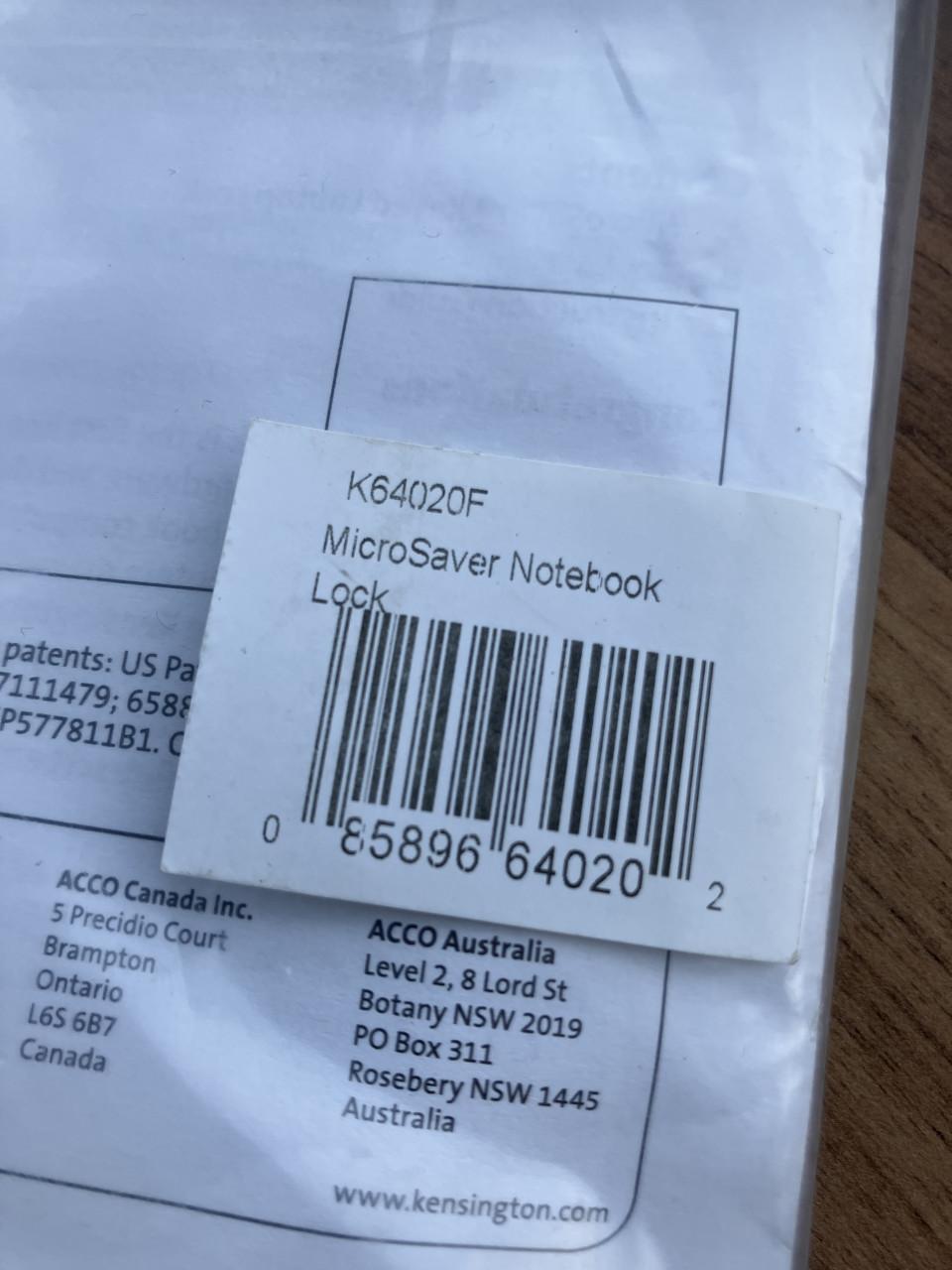 Kensington laptop- of monitorslot