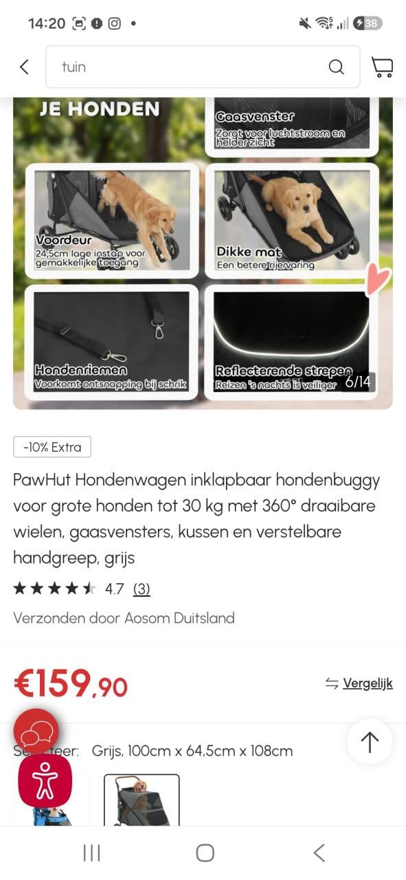 Nieuw‼️Pawhut Hondenwagen D00-163V00GY