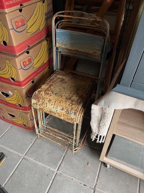 8 Bistrostoeltjes, metaal