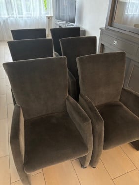 6 eetkamerstoelen op wielen