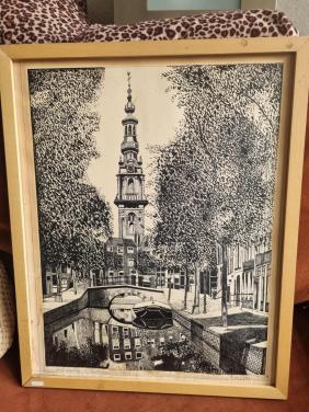 Pen TEKENING van AMSTERDAM