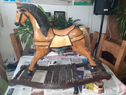 Kermis Schommel Paard - Vintage - van Hout -Origineel