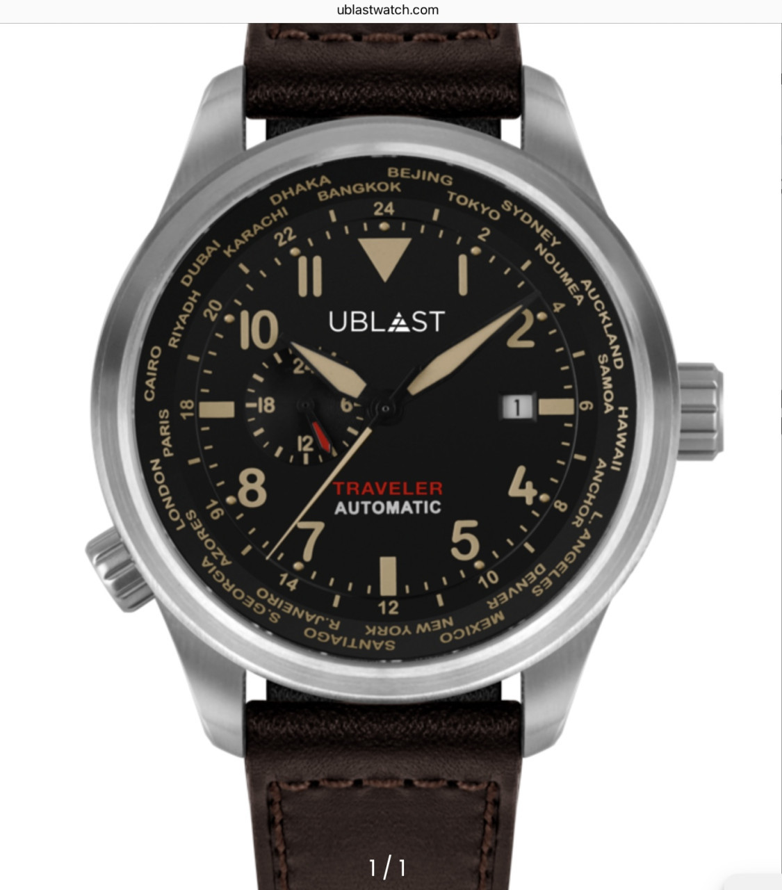 UBLAST traveler automatisch uurwerk. NIEUW