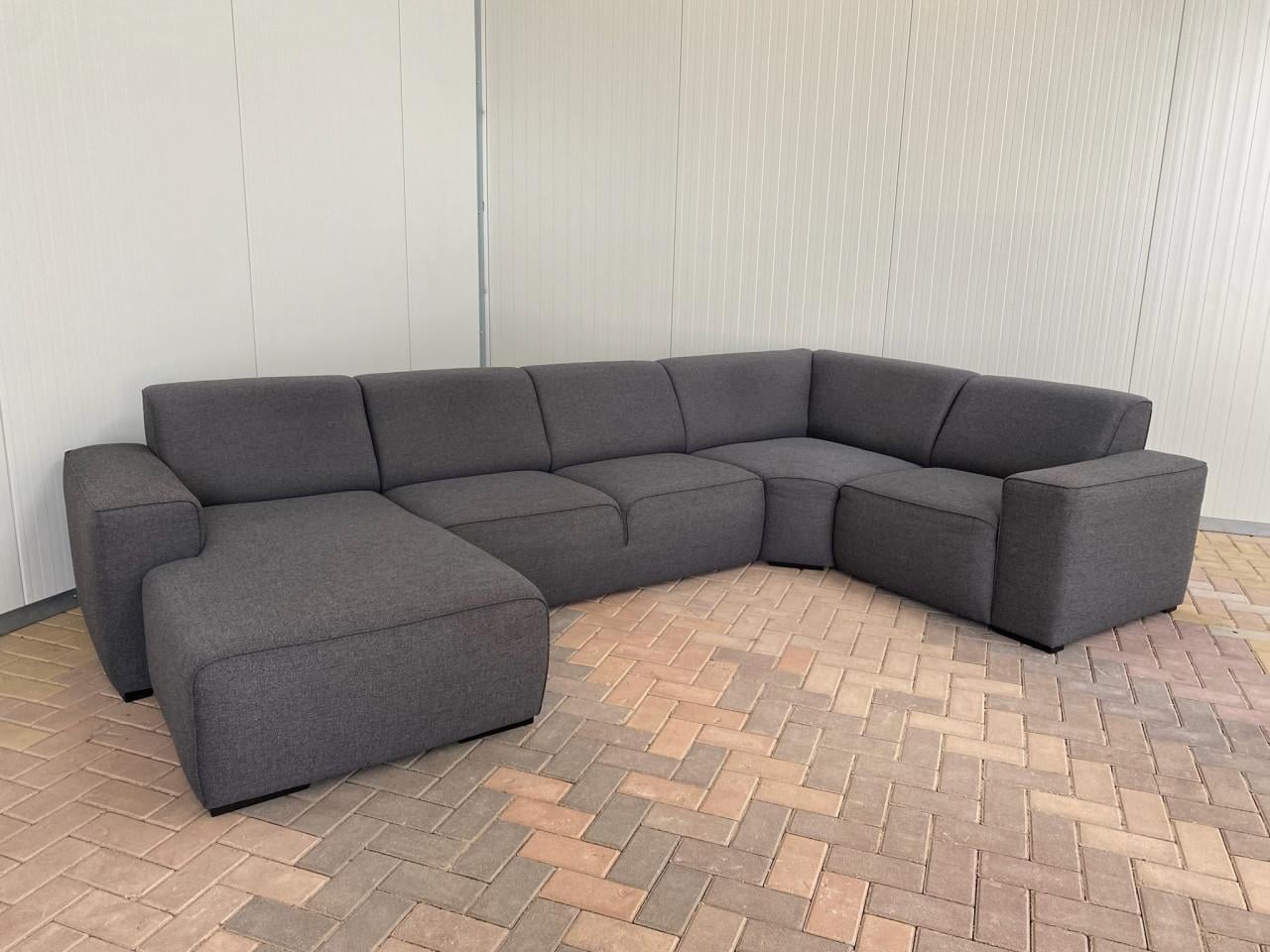 Grijs Stoffen U-Bankstel-Extra Grote Lounge Hoekbank-Gratis Levering