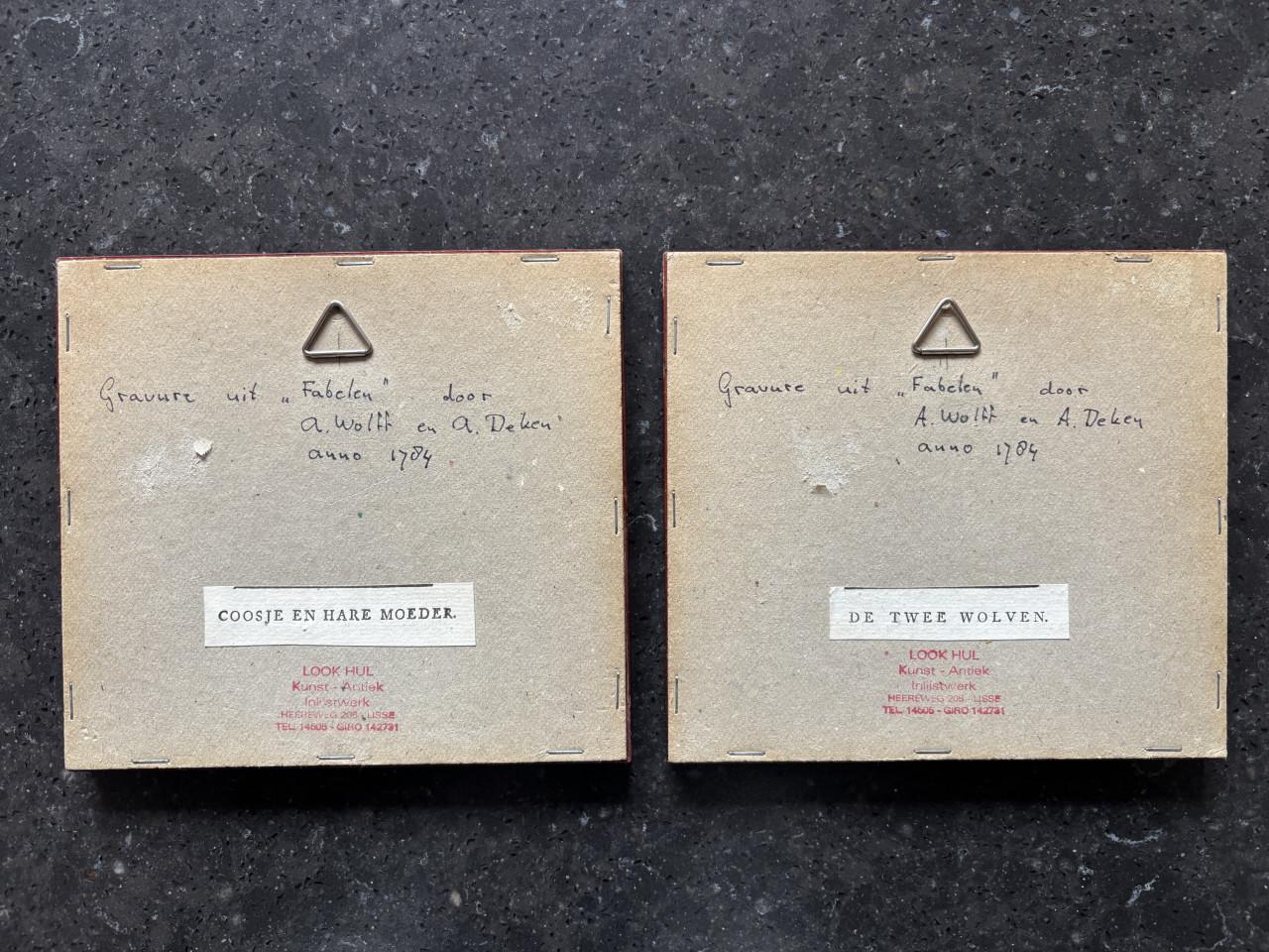 Zeldzame 18e eeuwse gravures Wolff en Deken, ingelijst