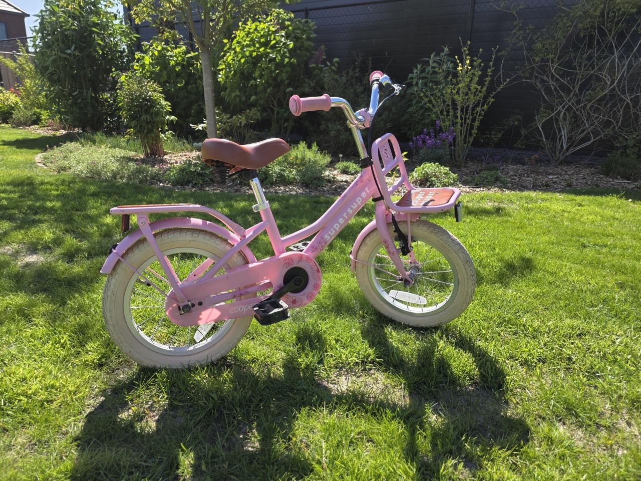 Roze kinderfiets 14 inch