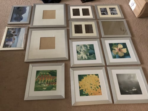 15 fotolijsten met geborstelde zilverkleurige rand