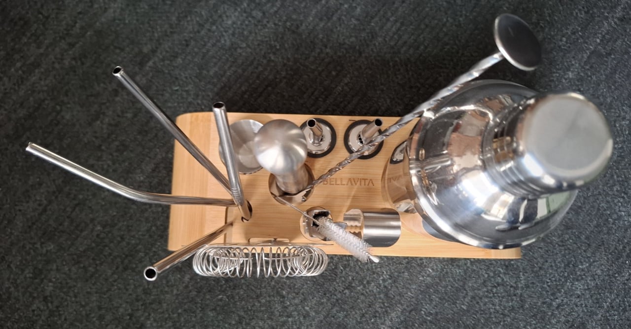 Complete cocktailset Bellavita met bamboe standaard