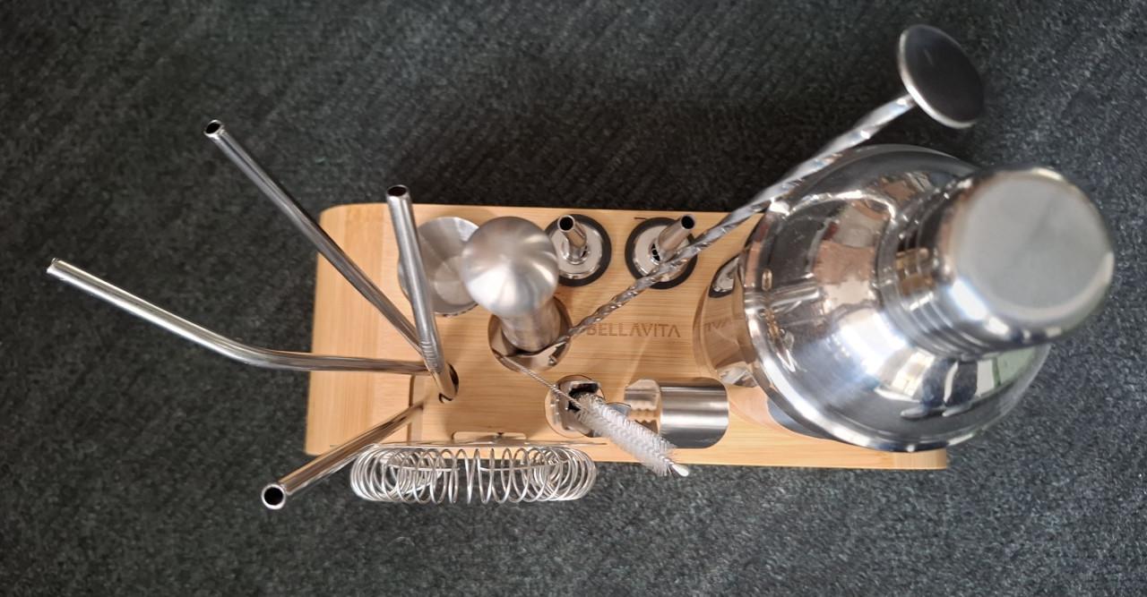 Complete cocktailset Bellavita met bamboe standaard