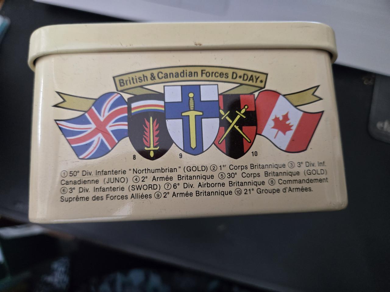 D-Day 1944-1994 viering koektrommel,. 19.5x12.5x7.5 cm