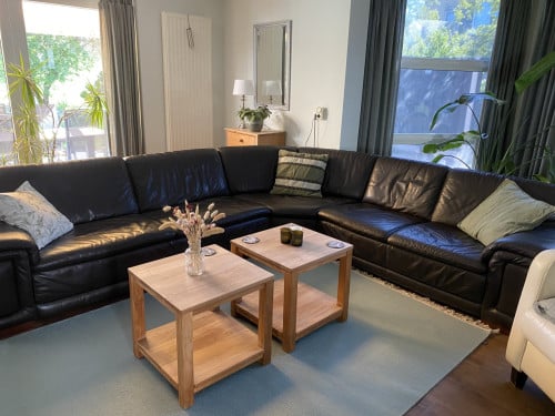 Hoekbank leder