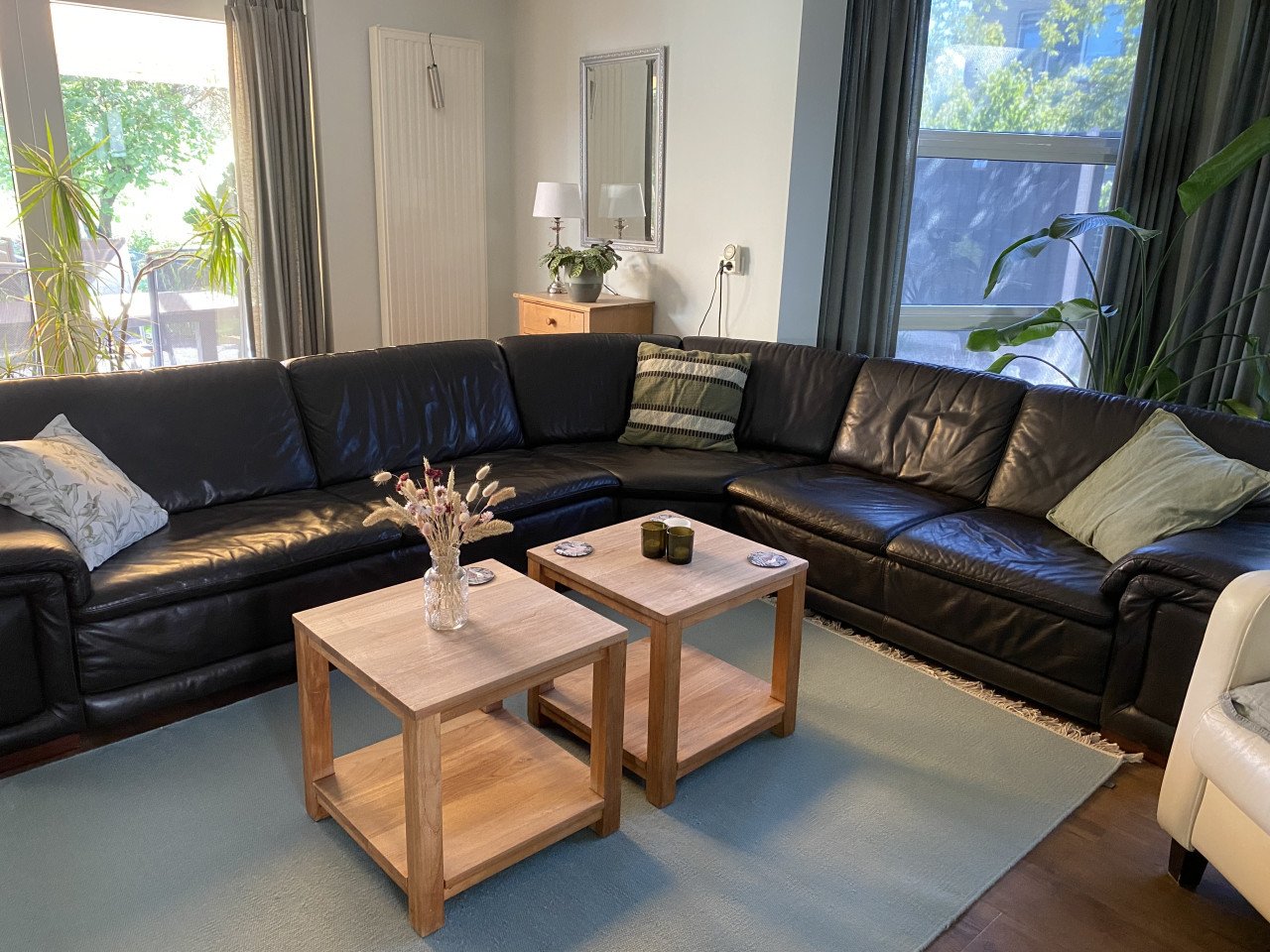 Hoekbank leder