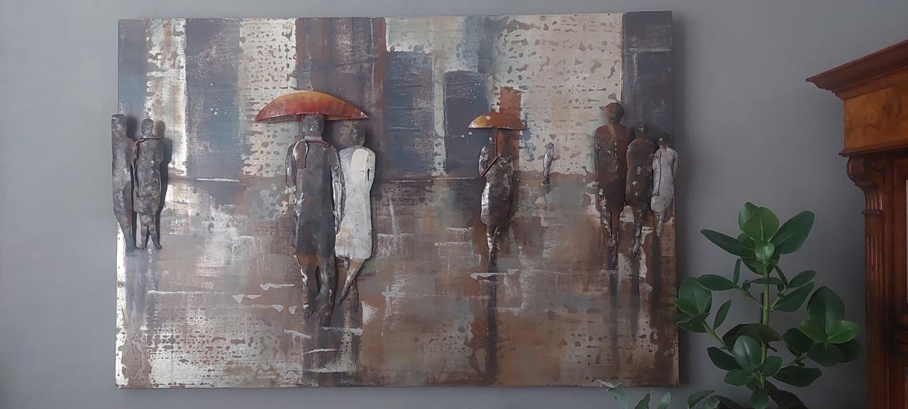 3D metalen schilderij Singing in the rain