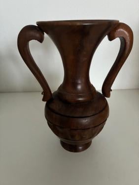 Houten sierkan, Spaans houtsnijwerk, 16 cm hoog Geen beschadigingen!