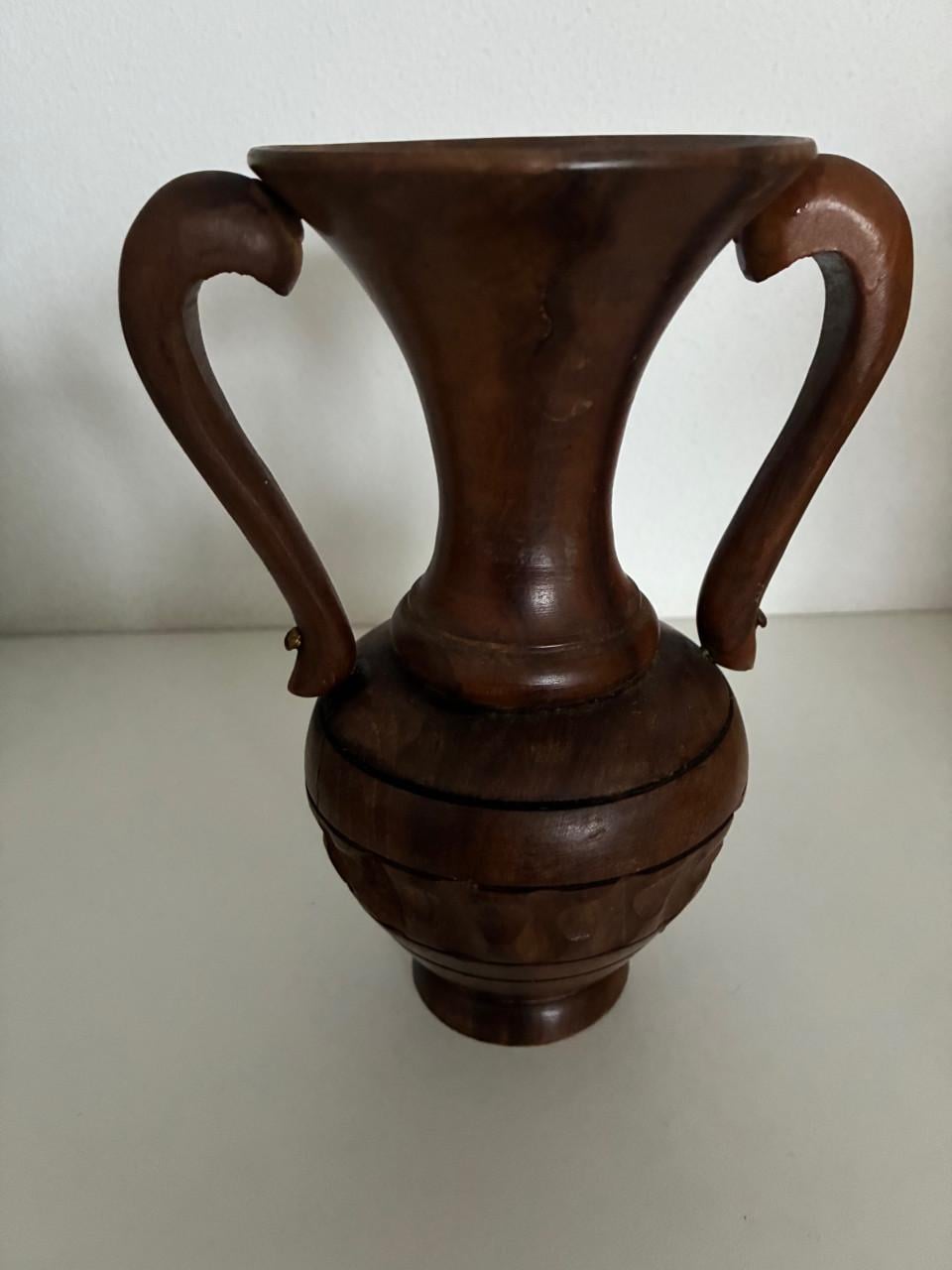 Houten sierkan, Spaans houtsnijwerk, 16 cm hoog Geen beschadigingen!