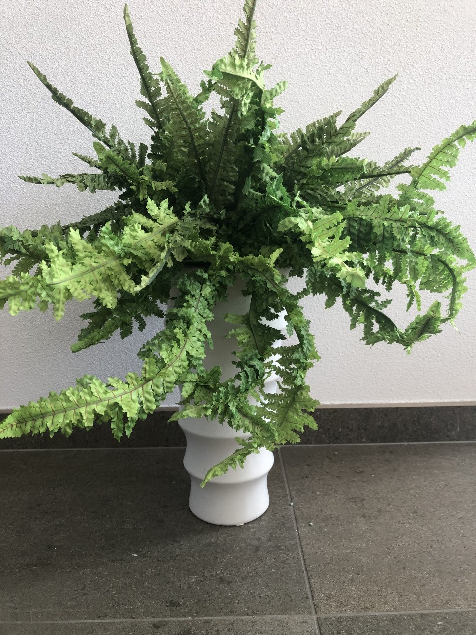 Kunstplant, varen, met bloempot