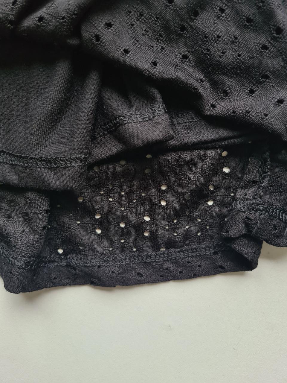Nieuwe zwarte broderie rok met onderrok - Maat 134/140
