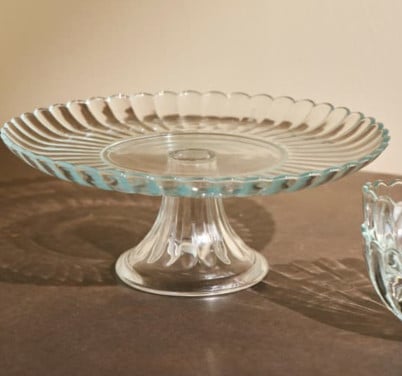 Taartplateau gebaksschaal glas