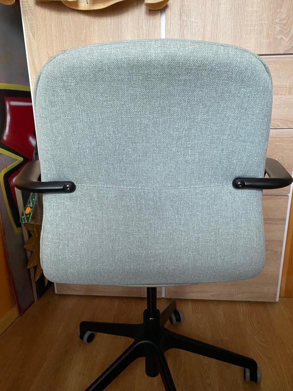 Bureau stoel IKEA Landfall zwart onderstel grijs/groen bekleding