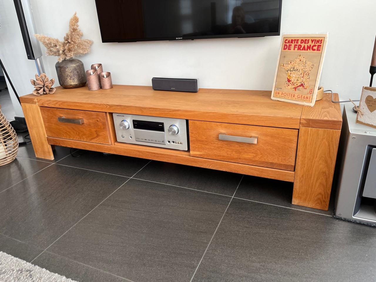 TV meubel, licht eiken, afmeting 180 x 45 x 42