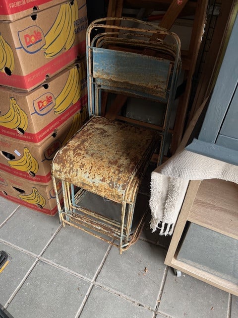 8 Bistrostoeltjes, metaal