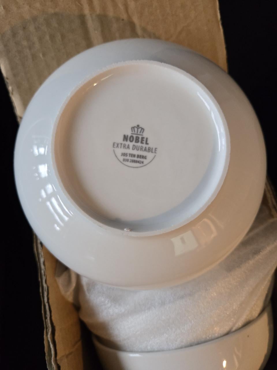 Schaal rond 15CM. INH. 0,65LTR. off white Nobel Extra durable (6 stuks)