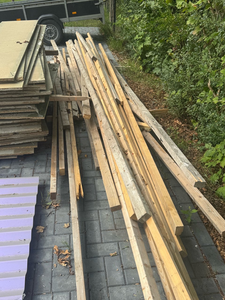 Houten ribben 44x69 circa 600 m1
