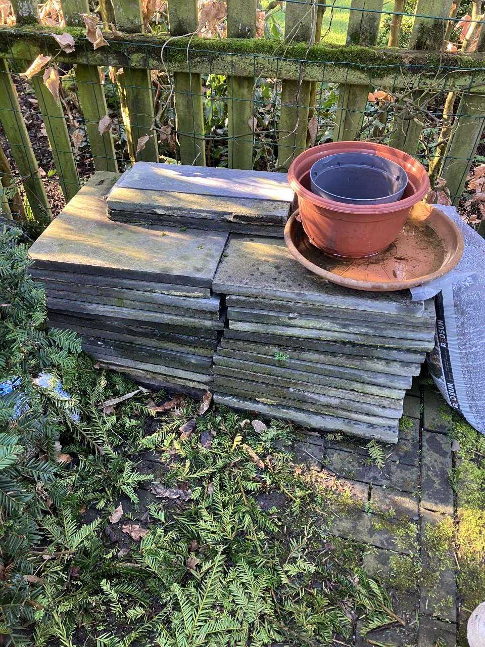 >10 m2 Natuurstenen terrastegels grijs 40x40x2,5 voor oprit of terras ruim