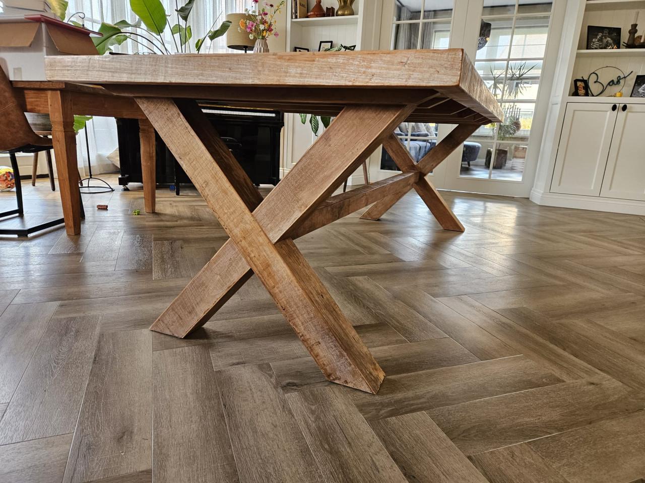 Teak eetkamertafel 250x100cm