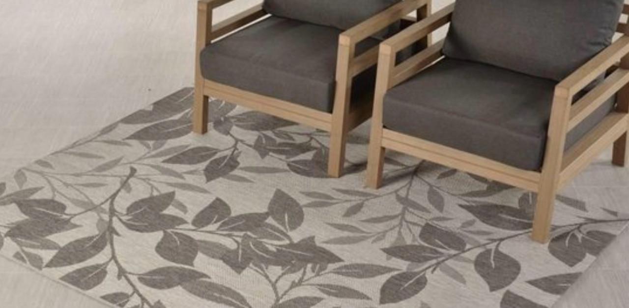 Buiten- vloerkleed, weerbestendig.