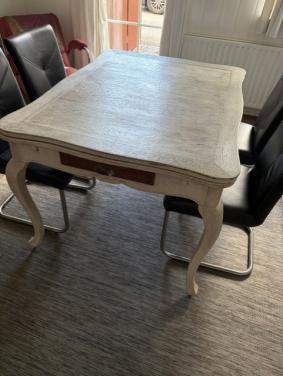 Prachtige landelijke brocante uitschuifbare eettafel