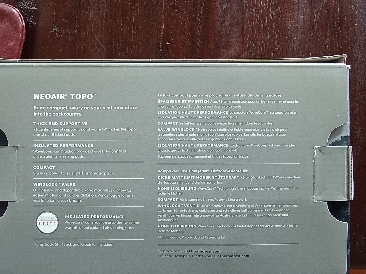 Thermarest Neoair Topo regular Luchtmatras