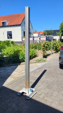 Aluminium paal (180cm) met aluminum voet