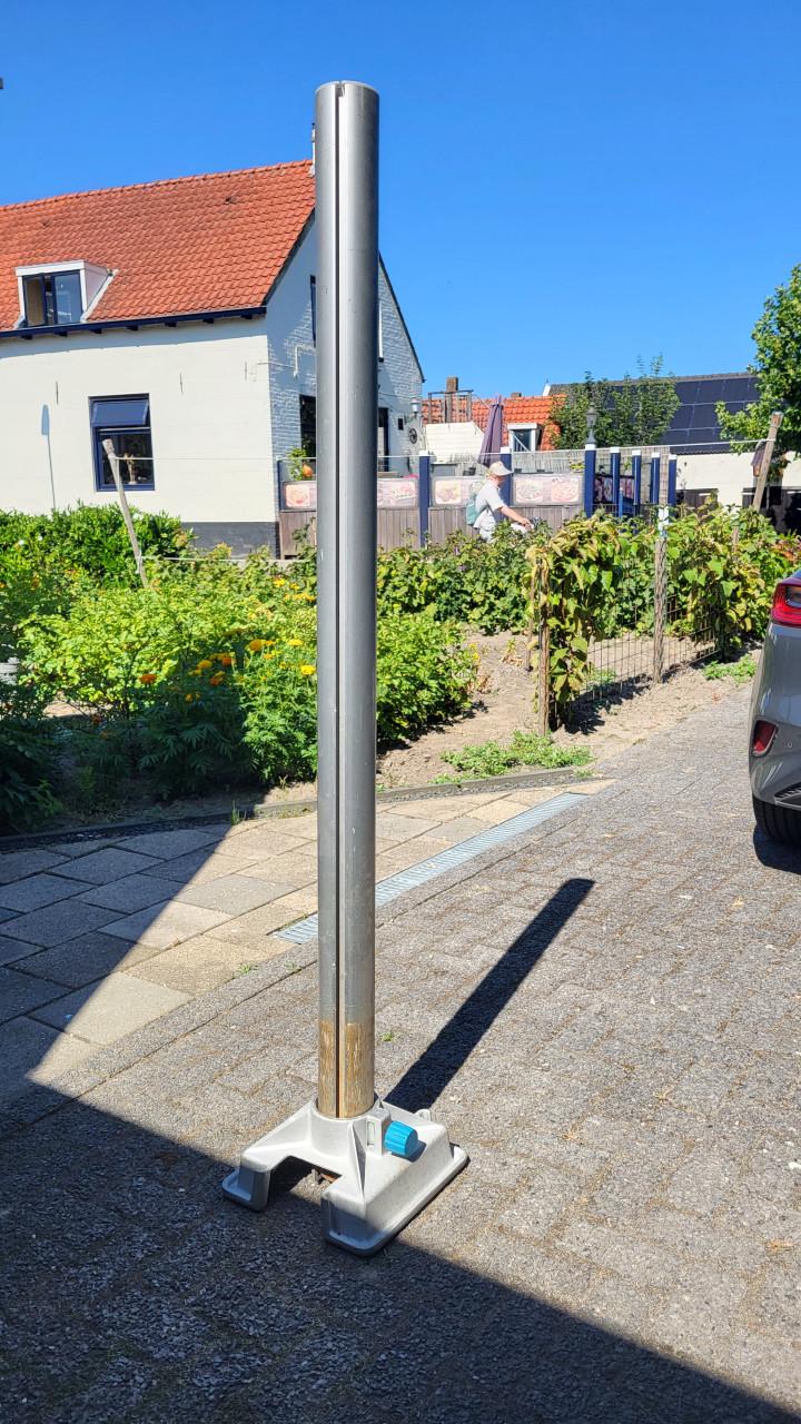 Aluminium paal (180cm) met aluminum voet