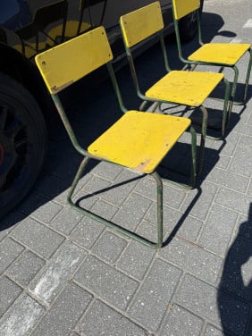 Vintage buisframe slede stoelen (kind) jaren 50 mid century