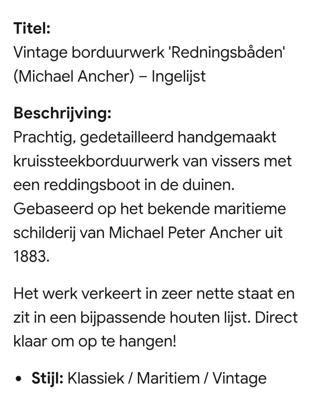 Retro geborduurde lijst