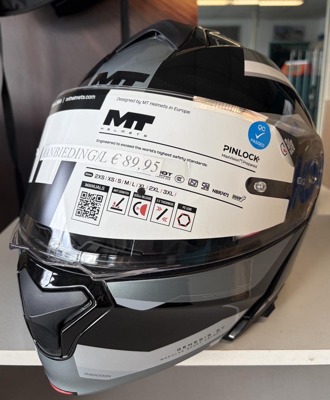 Motor helmets Genesis SV zwart/grijs systeemhelm