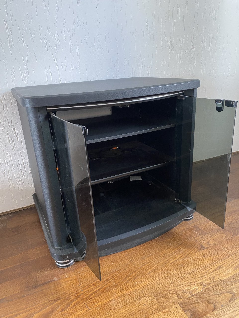 Kast met rookglas zwart